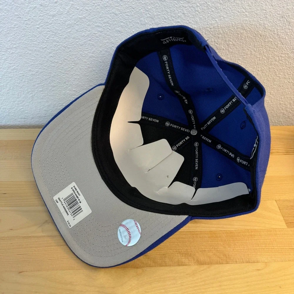 47 Brand Seattle Mariners Sure Shot Captain Snapback Hat Blue MLB B-SRS24WBP-RYB
